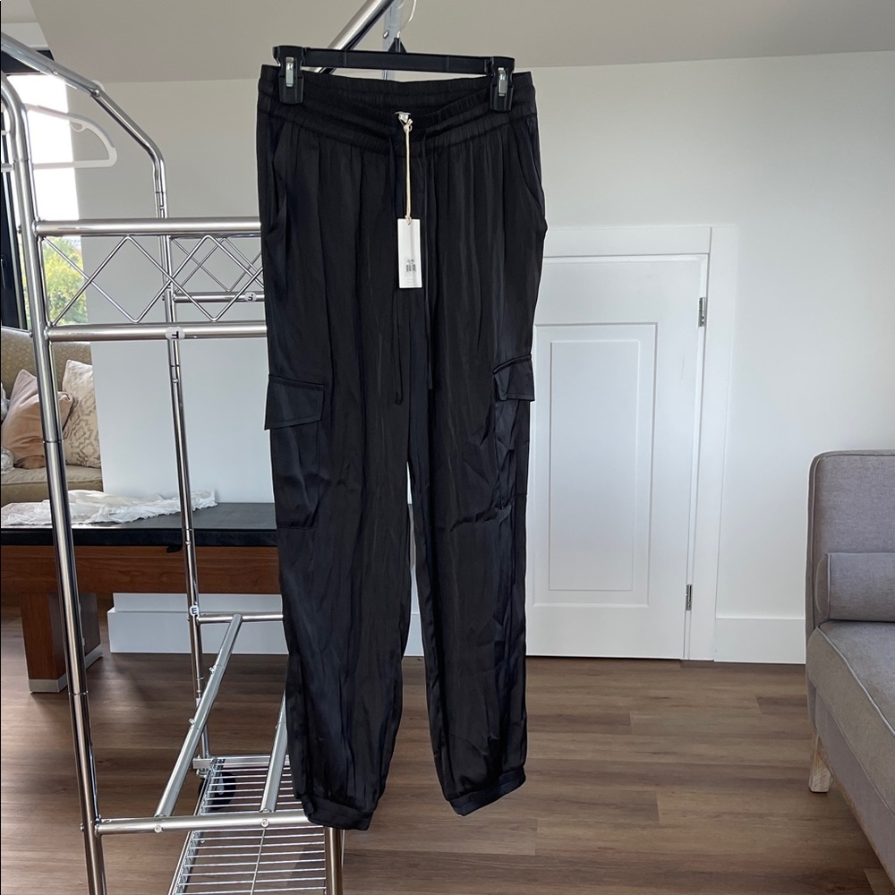 Elegant Silk Black Women's Joggers
